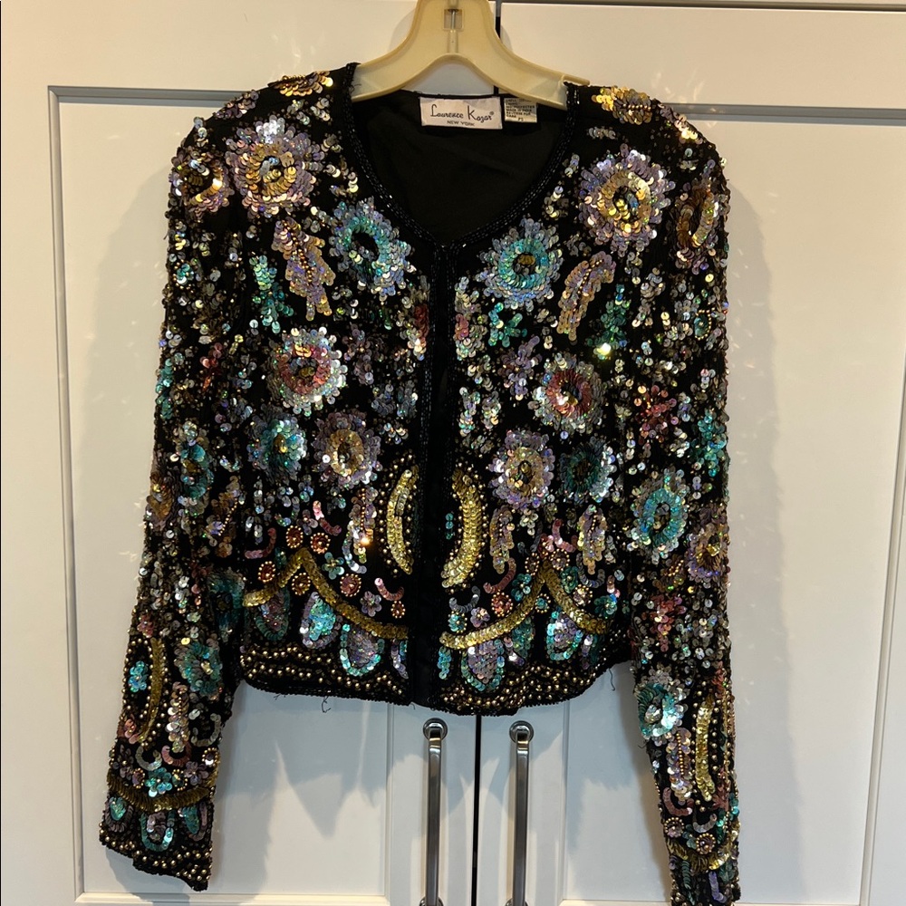 Laurence Kazar Multicolor Sequin Blazer